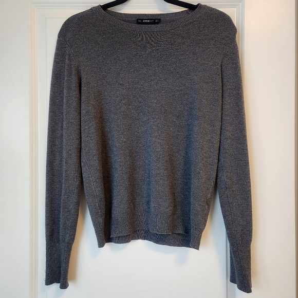 Zara Knit Pearl Sleeve Sweater - Picture 1 of 6